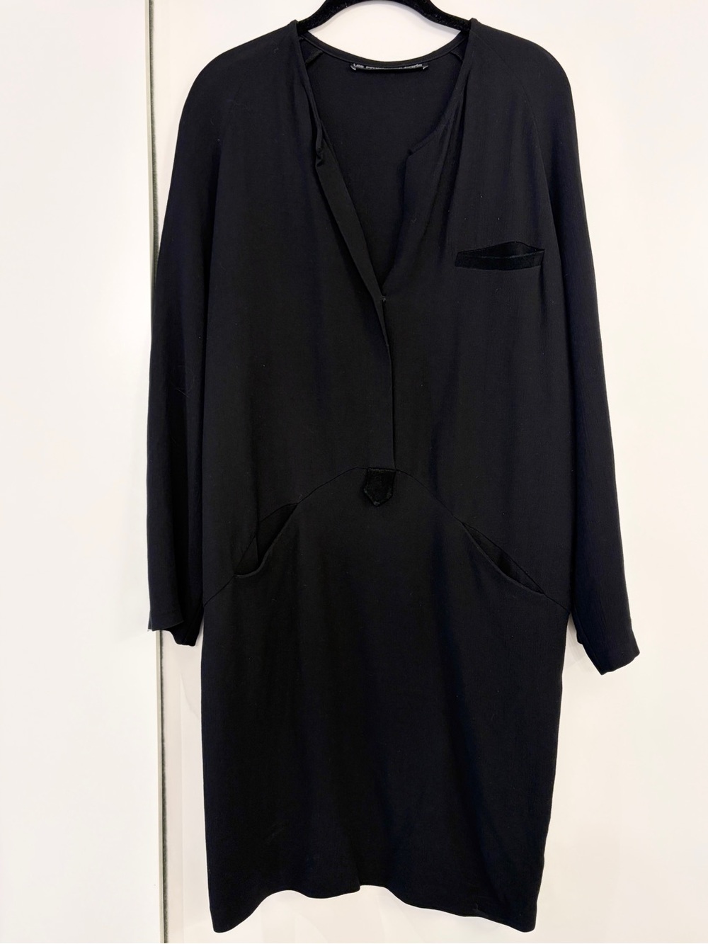 Parisian Black Crepe Tunic Dress